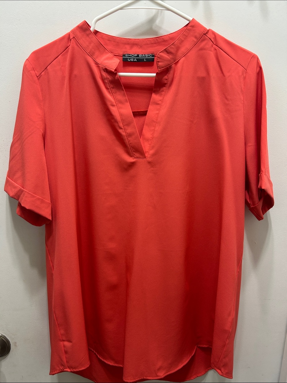 Coral Short Sleeve V-Neck Men's Shirt
